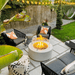 Modern Blaze Oblica Round Concrete Fire Pit Table - Sweatfully