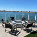 Modern Blaze Oblica Round Concrete Fire Pit Table - Sweatfully