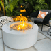 Modern Blaze Oblica Round Concrete Fire Pit Table - Sweatfully