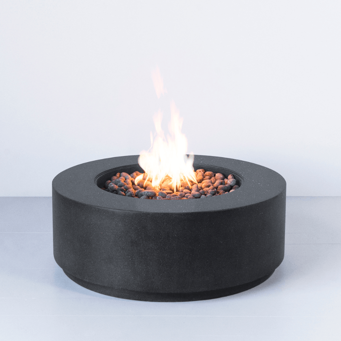 Modern Blaze Oblica Round Concrete Fire Pit Table - Sweatfully