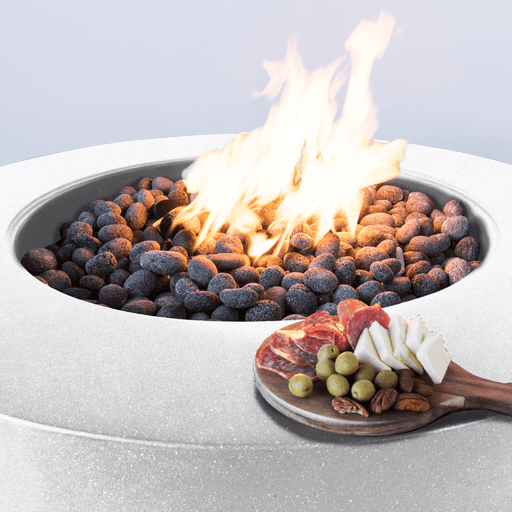 Modern Blaze Oblica Round Concrete Fire Pit Table - Sweatfully