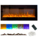 Modern Blaze Recessed / Wall Mounted Electric Fireplace with Multicolor Flame - Sweatfully