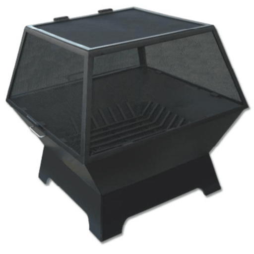 Modern Blaze Square Steel Fire Pit - Sweatfully