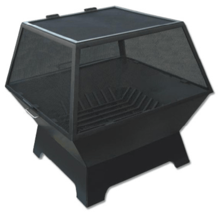 Modern Blaze Square Steel Fire Pit - Sweatfully