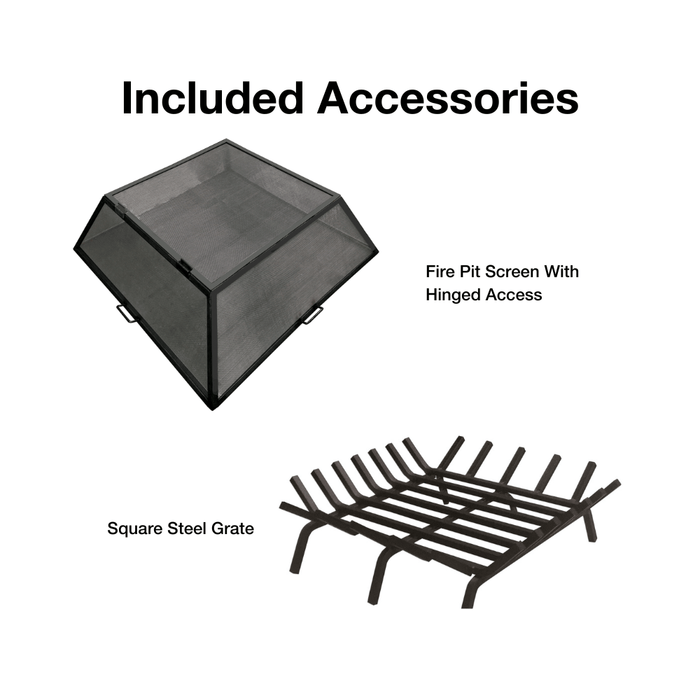 Modern Blaze Square Steel Fire Pit - Sweatfully