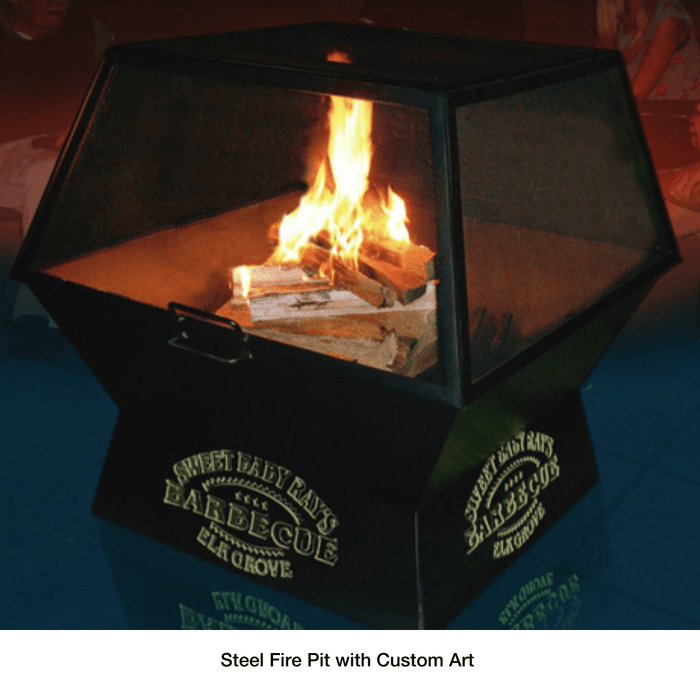 Modern Blaze Square Steel Fire Pit - Sweatfully