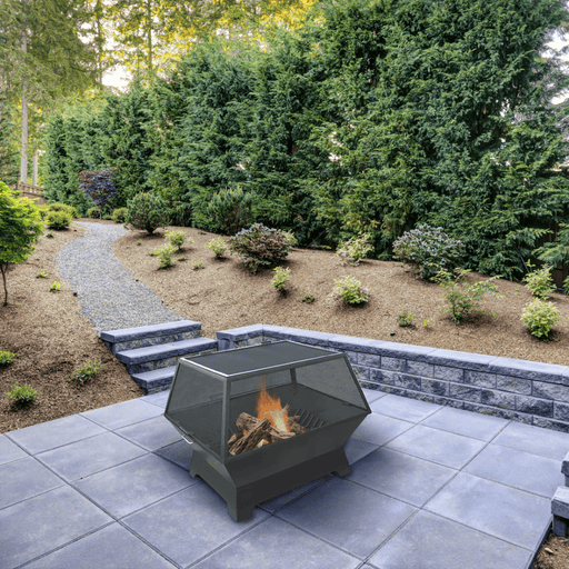 Modern Blaze Rectangular Steel Fire Pit - Sweatfully