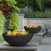 Modern Blaze Smooth Concrete Gas Fire Bowl - 27-Inch to 76-Inch Sizes - Sweatfully