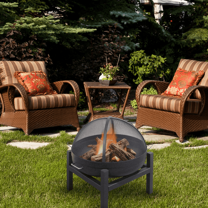 Modern Blaze Round Steel Fire Pit - Sweatfully