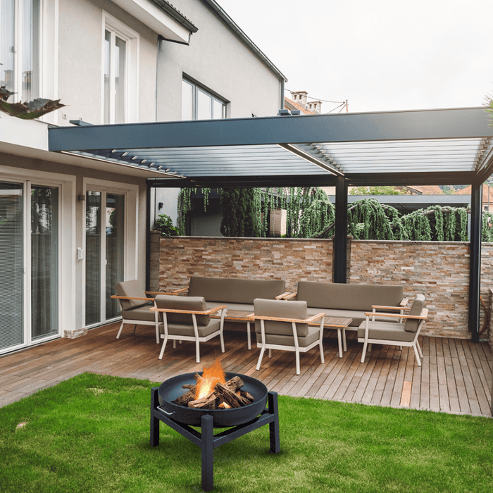 Modern Blaze Round Steel Fire Pit - Sweatfully