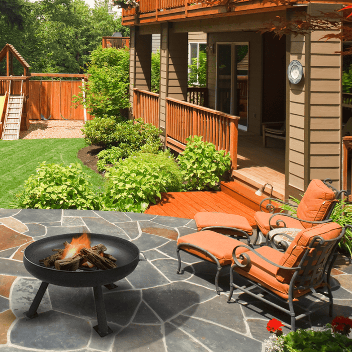 Modern Blaze Round Steel Fire Pit - Sweatfully