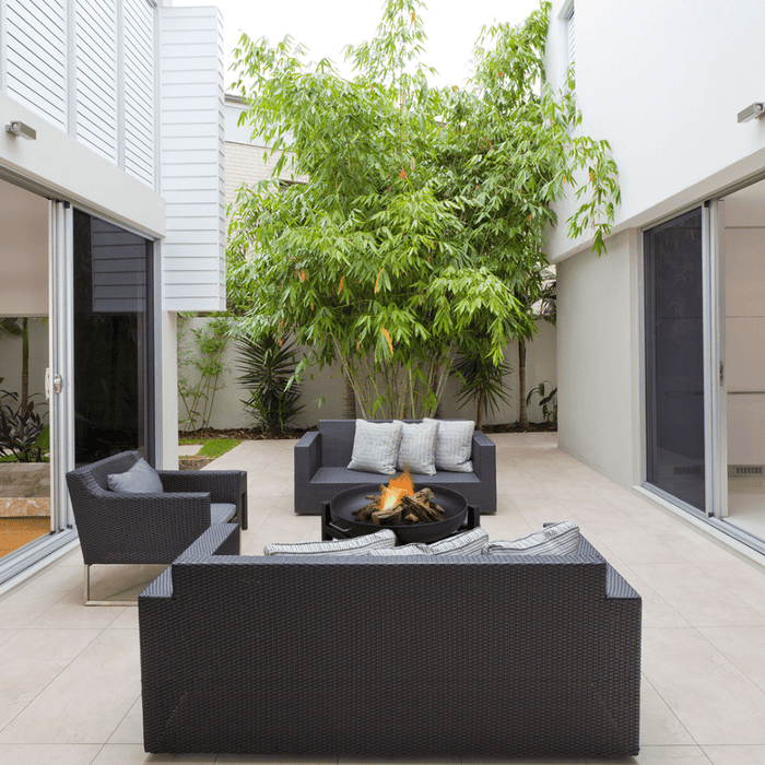 Modern Blaze Round Steel Fire Pit - Sweatfully
