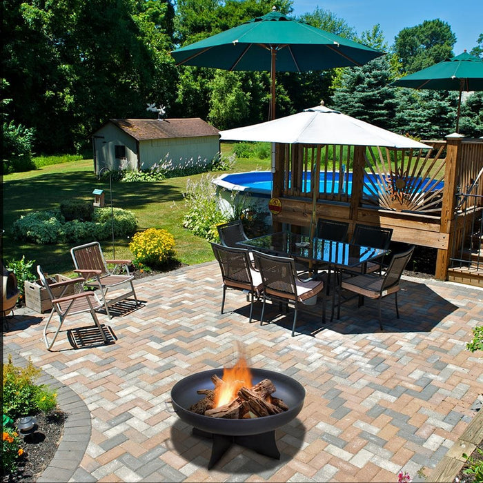 Modern Blaze Round Steel Fire Pit - Sweatfully