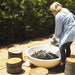 Modern Blaze Smooth Concrete Gas Fire Bowl - 27-Inch to 76-Inch Sizes - Sweatfully