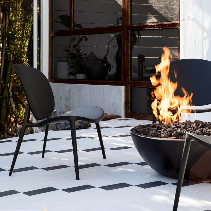 Modern Blaze Smooth Concrete Gas Fire Bowl - 27-Inch to 76-Inch Sizes - Sweatfully