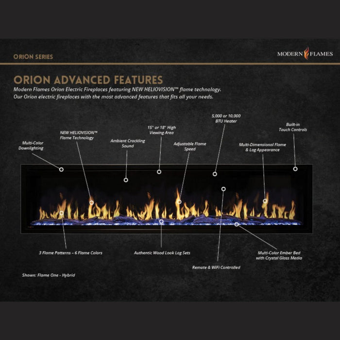 Modern Flames Orion Multi 60" Heliovision Built-In Electric Fireplace [OR60-MULTI] (SAK73095) - Sweatfully