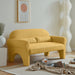 Modern Lambs Wool Fabric Loveseat for Living Room - Sweatfully