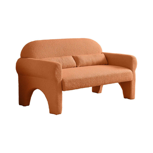 Modern Lambs Wool Fabric Loveseat for Living Room - Sweatfully
