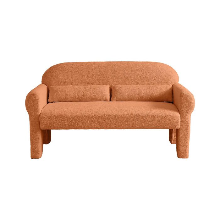 Modern Lambs Wool Fabric Loveseat for Living Room - Sweatfully