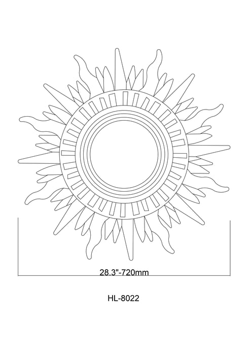 Modern Sunburst Golden Mirror Antiqued Casual Wall Decoration - Sweatfully
