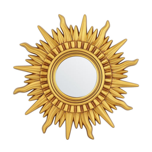 Modern Sunburst Golden Mirror Antiqued Casual Wall Decoration - Sweatfully