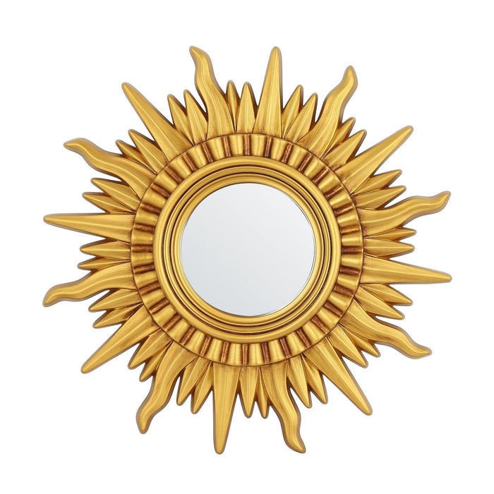 Modern Sunburst Golden Mirror Antiqued Casual Wall Decoration - Sweatfully