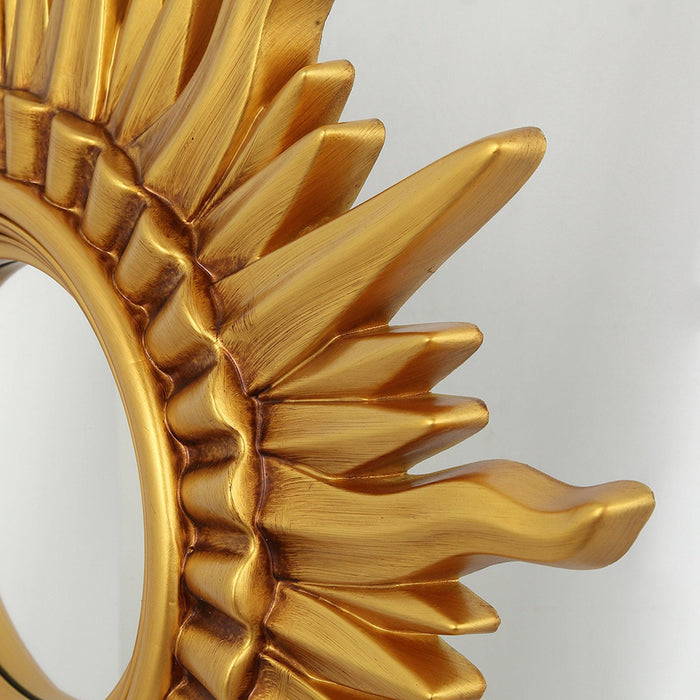 Modern Sunburst Golden Mirror Antiqued Casual Wall Decoration - Sweatfully