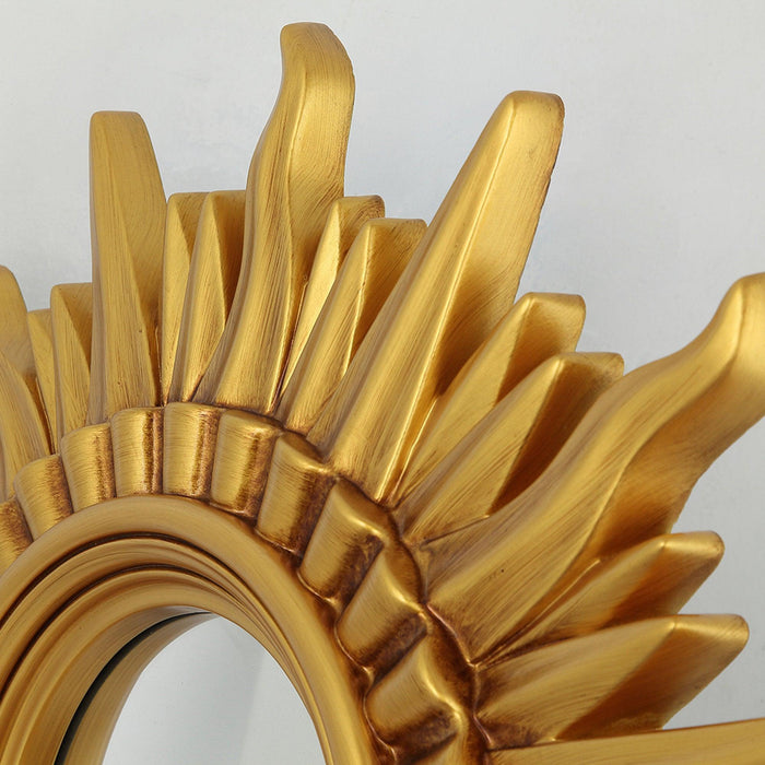 Modern Sunburst Golden Mirror Antiqued Casual Wall Decoration - Sweatfully