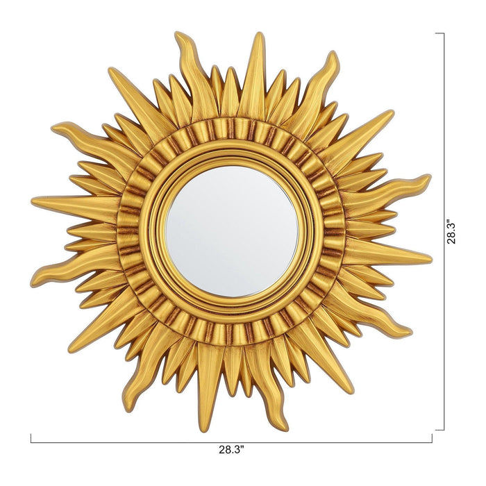 Modern Sunburst Golden Mirror Antiqued Casual Wall Decoration - Sweatfully