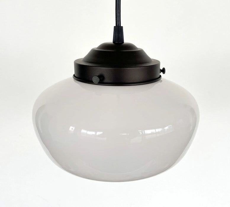 Modern Milk Glass Schoolhouse Pendant Light - Sweatfully