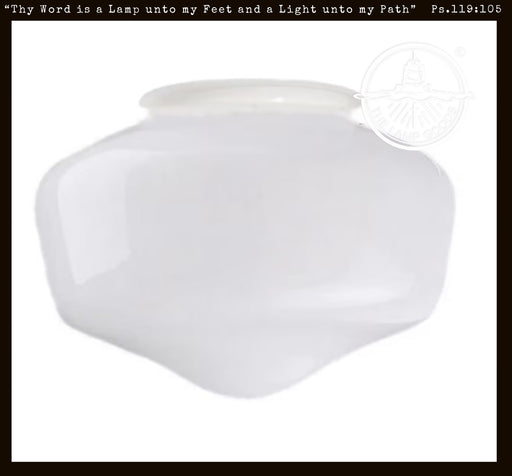 Modern Schoolhouse 8" Milk Glass Replacement Globe - Sweatfully