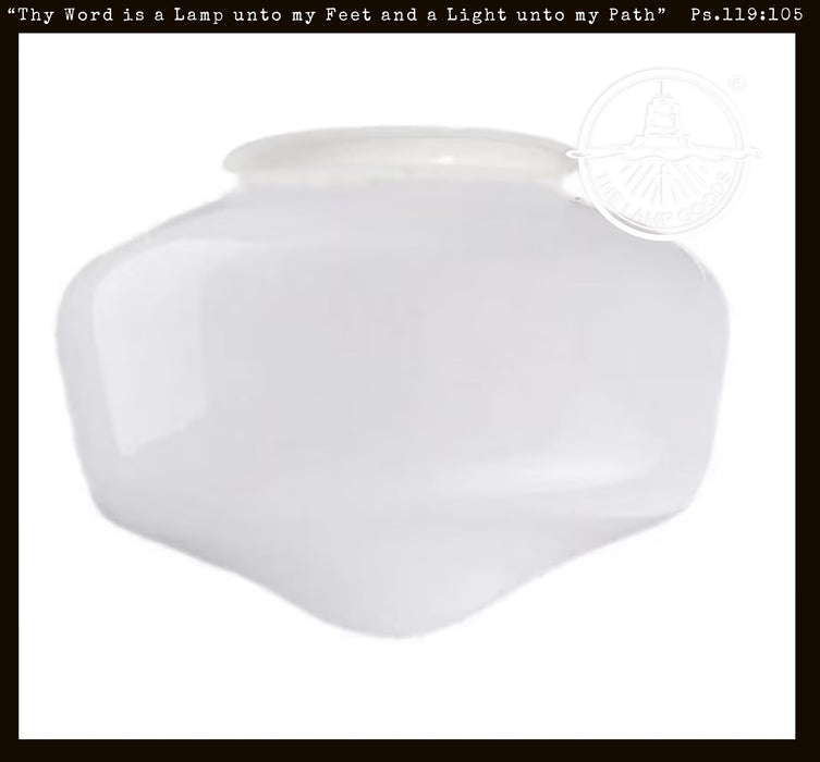 Modern Schoolhouse 8" Milk Glass Replacement Globe - Sweatfully