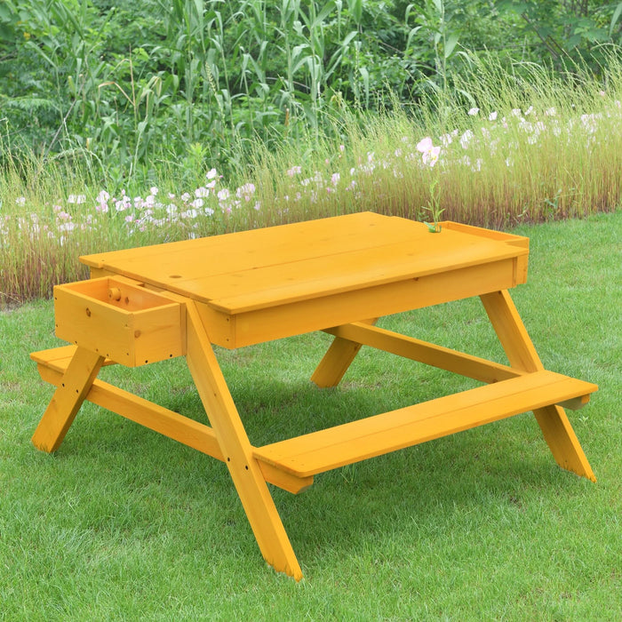 Mojave Outdoor Picnic & Sand Table Playset | 2-in-1 Wooden Activity Table for Kids - Sweatfully