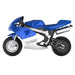 MotoTec Phantom 49CC Two-Stroke Gas Pocket Bike, Blue (96421375) - Sweatfully