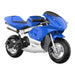 MotoTec Phantom 49CC Two-Stroke Gas Pocket Bike, Blue (96421375) - Sweatfully