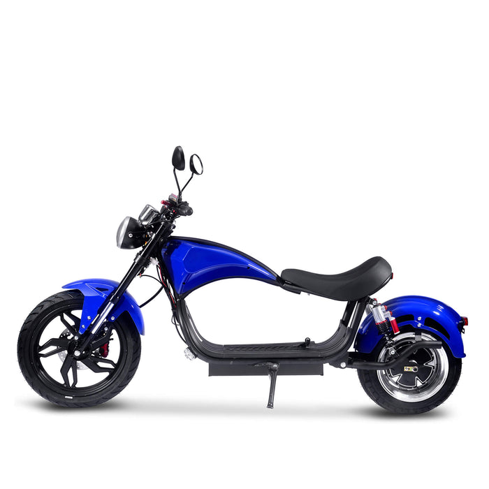 MotoTec Raven 60V/30AH 2500W Electric Moped Motorcycle Scooter For Adults, Blue (SAK98017) - Sweatfully
