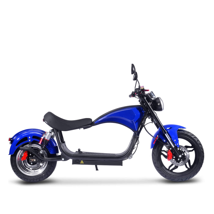 MotoTec Raven 60V/30AH 2500W Electric Moped Motorcycle Scooter For Adults, Blue (SAK98017) - Sweatfully