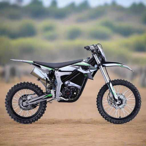 MotoTec Venom High-Performance 72V/12000W Electric Dirt Bike, White (97314685) - Sweatfully