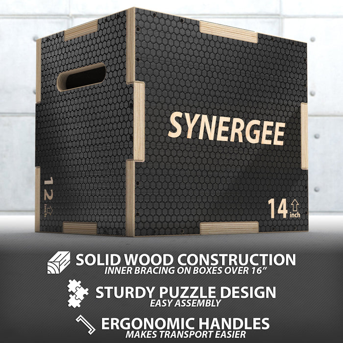 Synergee Non-Slip 3-in-1 Wood Plyo Boxes - Sweatfully