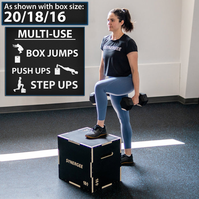 Synergee Non-Slip 3-in-1 Wood Plyo Boxes - Sweatfully