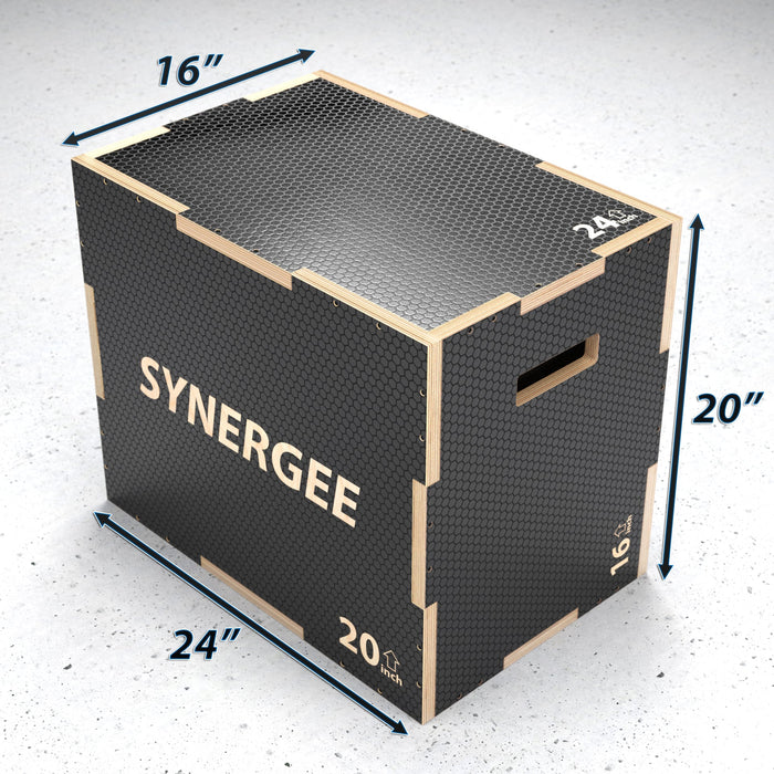Synergee Non-Slip 3-in-1 Wood Plyo Boxes - Sweatfully