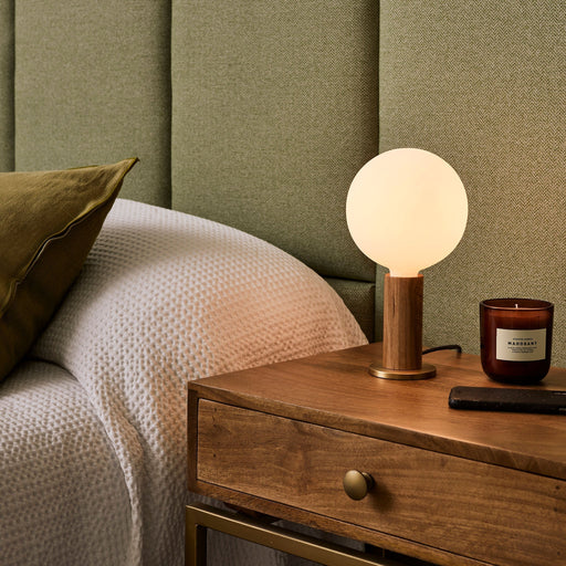 Knuckle Table Lamp in Walnut + Sphere IV - Sweatfully