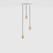 Triple Pendant in Oak - White Canopy - Sweatfully