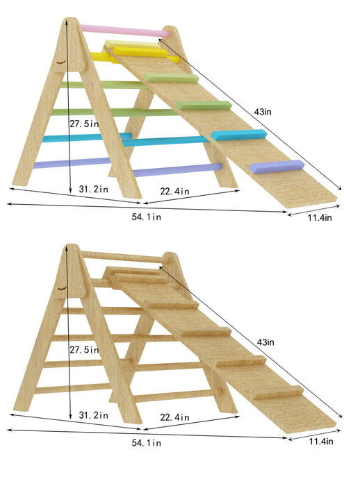 Olive- Pikler Triangle Ladder and Climber Slide - Multiple Sizes - Sweatfully