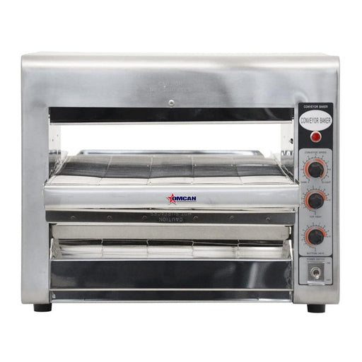 Omcan Premium Commercial Stainless Steel Conveyor Restaurant Countertop Pizza Baking Oven, 3600W (95748162) - Sweatfully