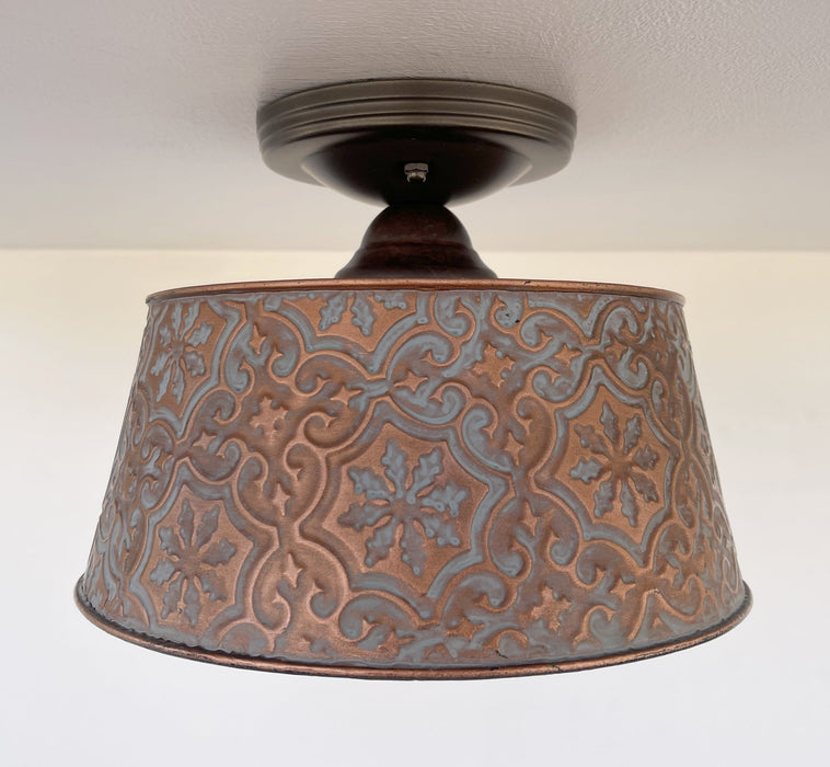 Ornate Copper Ceiling Light - Sweatfully