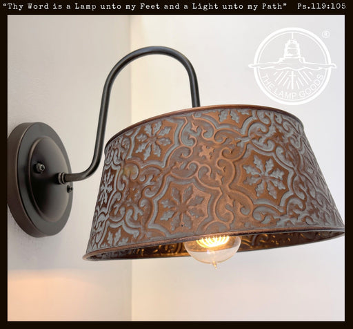 Ornate Copper Wall Sconce Light Fixture - Sweatfully
