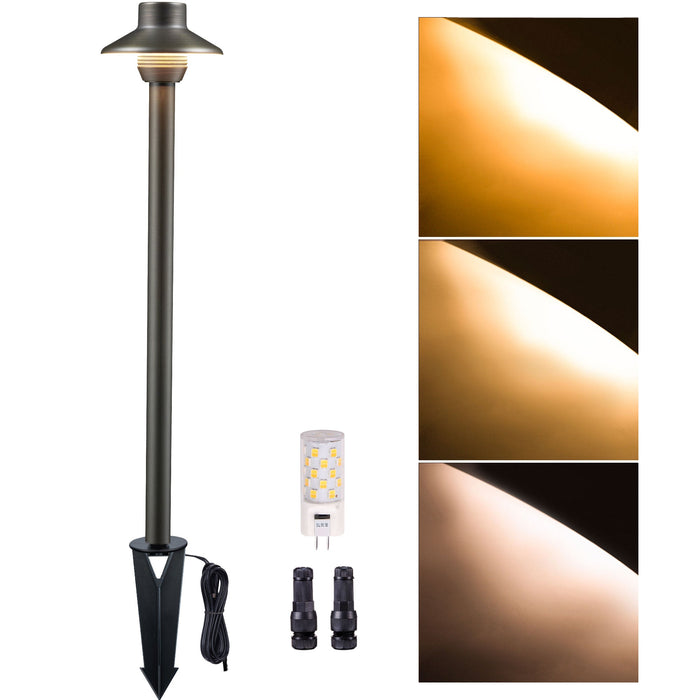 Gardenreet Brass Low Voltage Pathway Lights, 12V Outdoor LED Landscape Path Lights(Mini) for Walkway Driveway Garden Yard (2411) - Sweatfully