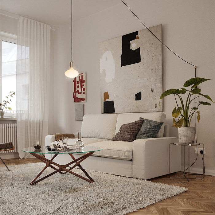 Oval Dim to Warm Plug-In Pendant in Brass - Sweatfully