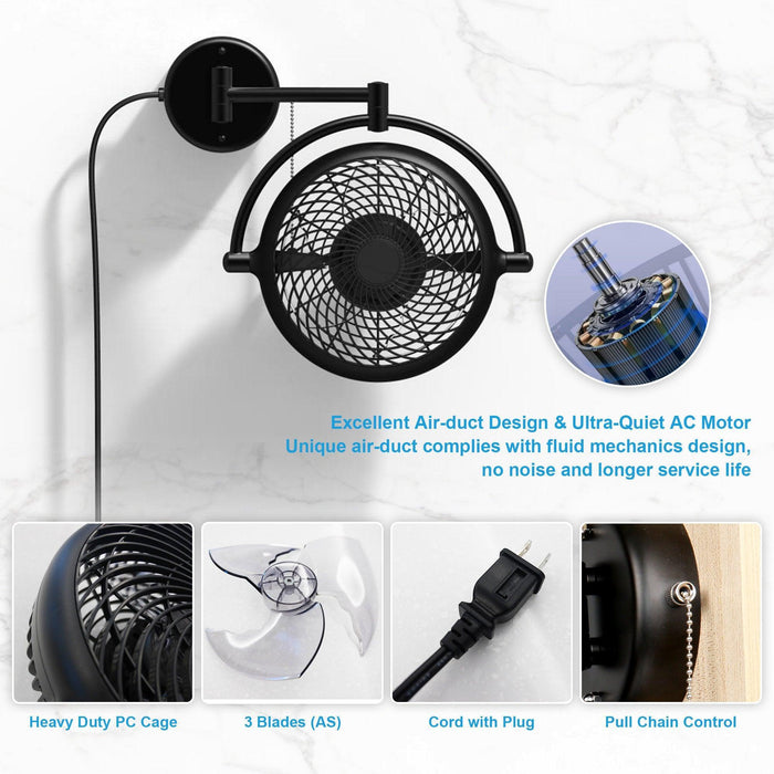 13" Industrial Bathroom Ceiling Fan with Pull Chain - Sweatfully